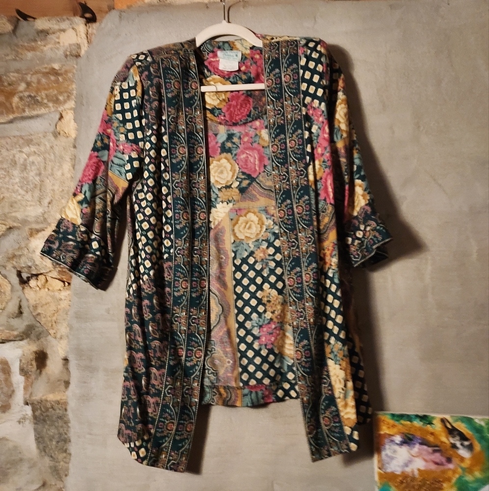 1980's Cottagecore Patchwork Jacket ~ Cardigan - image 7